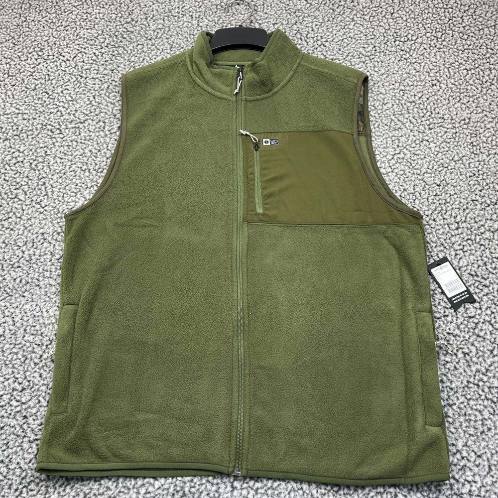 Salty Crew Vest Jacket Men‎ Large Olive Green Ebbtide Polar Fleece New L